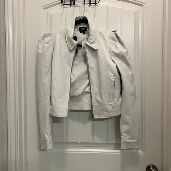 NWT Lamarque Women's White Leather Jacket - Picture 3 of 6